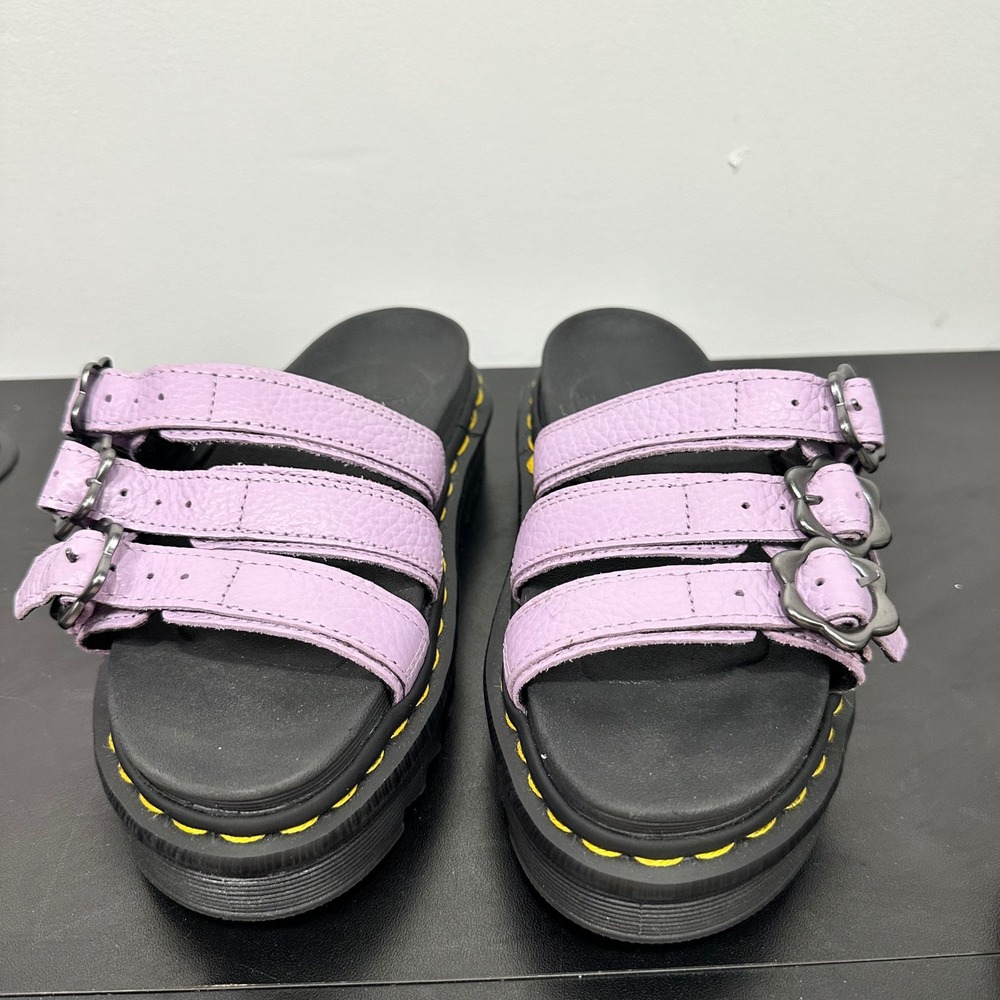 Dr. Martens Blaire‎ Slide Sandals Lilac Buckle Straps Platform 5
